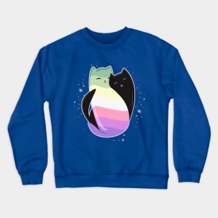 Genderfae Cat LGBT Pride Flag Crewneck Sweatshirt